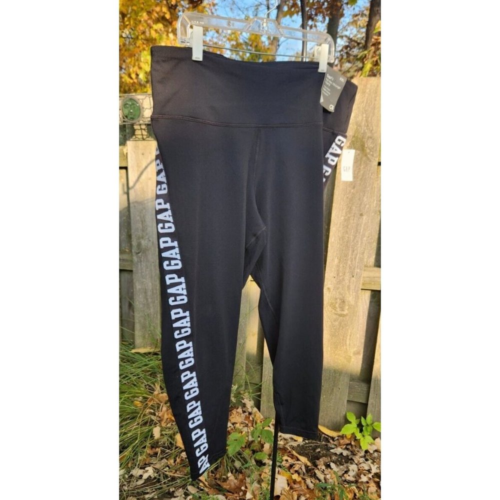 Gap Fit Leggings Womens XXL Bold Design Logo High Rise Compression  7/8th Pants